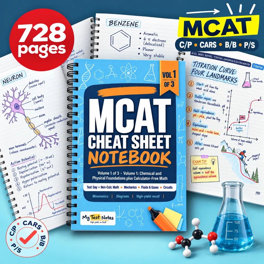 MCAT Cheat Sheet Notebook