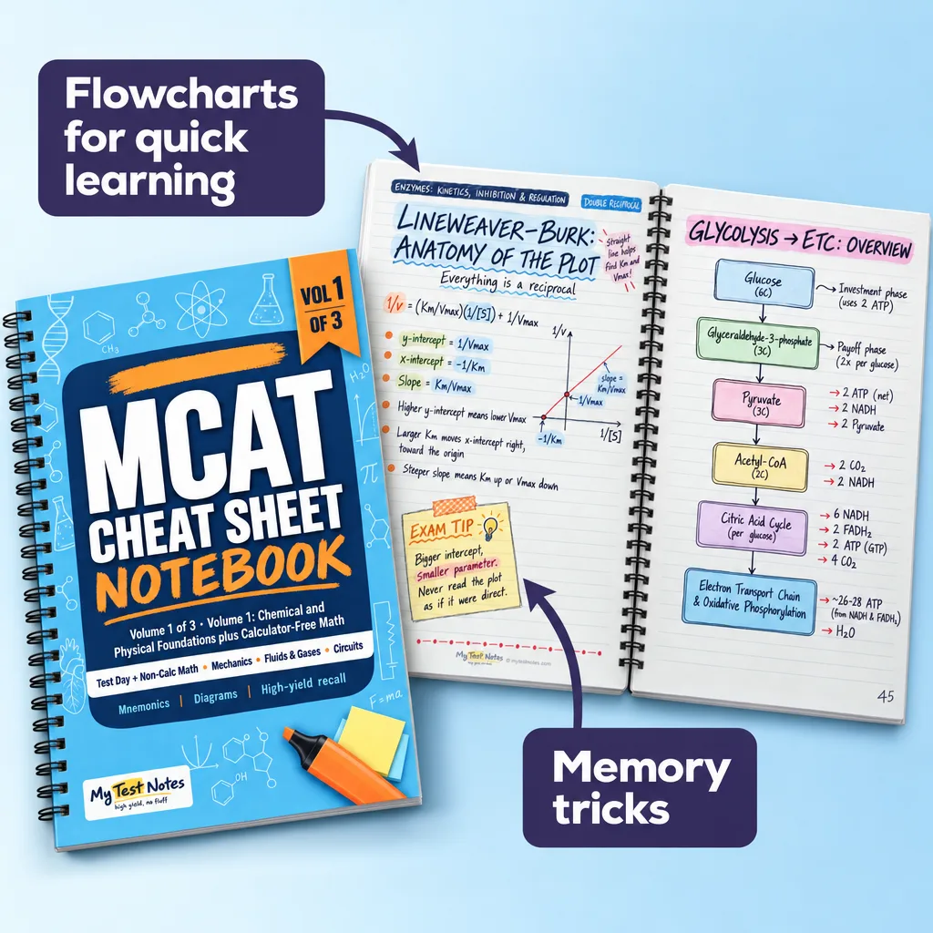 MCAT Cheat Sheet Notebook